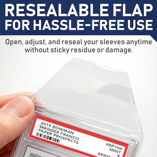 Graded Card Slab Sleeves for PSA Holders - Resealable - 100 Pack