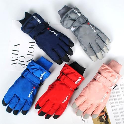 Winter Skiing Snowboarding Gloves for Kids - Pink Mittens