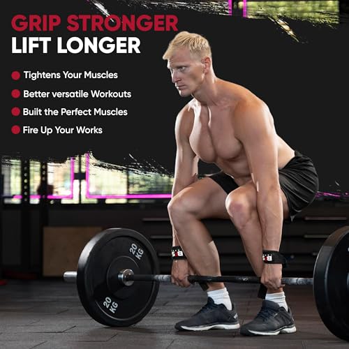 Weightlifting Straps with Neoprene Padding - Black