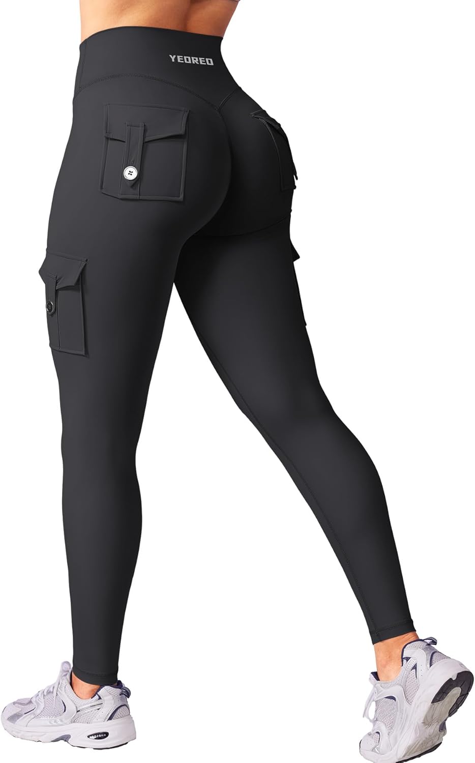 YEOREO CoreFlex Workout Cargo Leggings - Hidden Scrunch Butt Lift | Women's Gym Yoga Pants with Pockets
