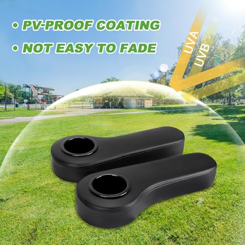 Golf Cart Rear Seat Arm Rest Set with Cup Holder - Black