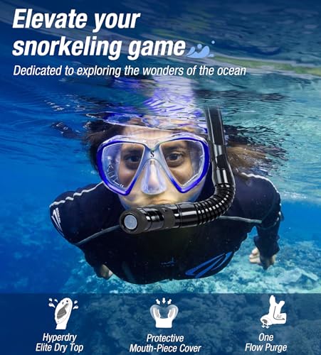 Dry Snorkel for Adults & Youth - Black | Purge Valve Design
