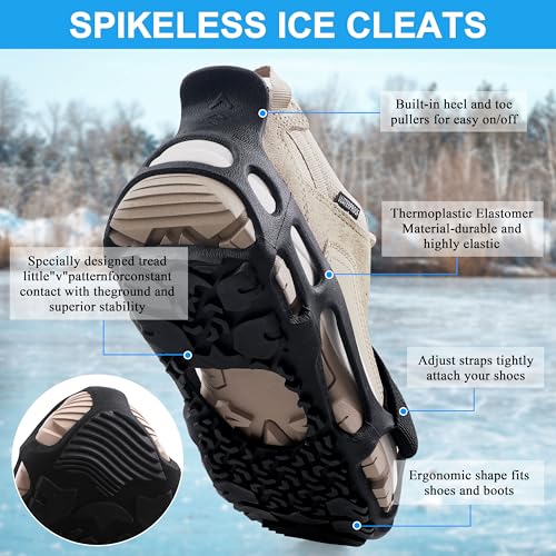 Spikeless Traction Shoe Covers with Straps - Large/X-Large