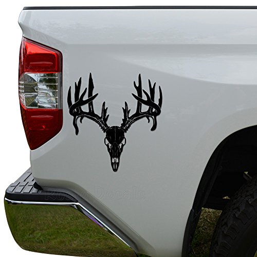 Deer Buck Antlers Vinyl Decal Sticker - 6 Inch Matte Black