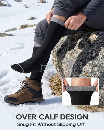 Thermal Knee High Ski Socks - Warm Winter Socks for Hiking and Snowboarding