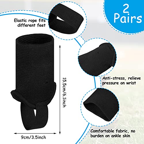 2 Pairs Soccer Ankle Guards Protective Support Pads Elastic Breathable Black