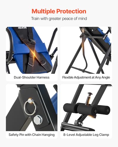 Heavy Duty Inversion Table for Back Pain Relief - 300 lbs Capacity