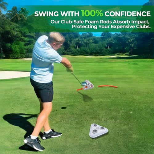 Golf Swing Training Aid with Alignment Discs & Rods | Fix Slice & Hook
