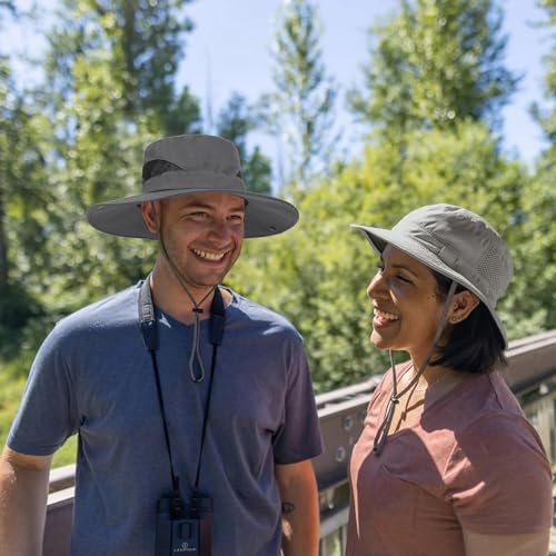 Wide Brim Sun Hat for Men & Women - Medium Dark Grey