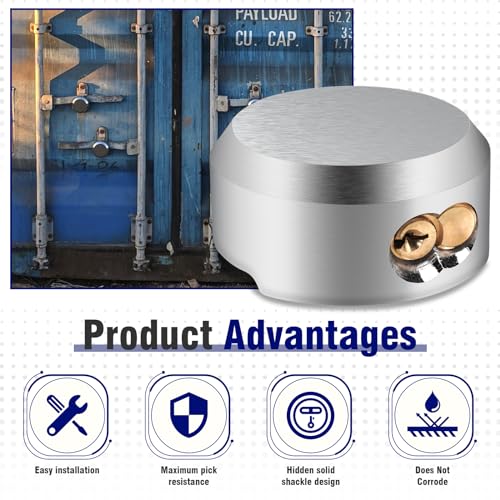 2 Pack of Heavy Duty Hidden Shackle Padlocks with Keyed Alike, Puck Locks, Puck Lock, Outdoor Padlock for Trailer Door Lock, Trucks & Vans (2-7/8 Inch)