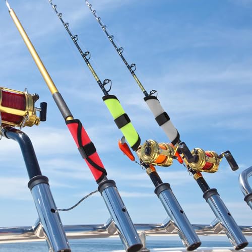 Fishing Rod Lure Wraps - 6 Pack Red Covers, 5.9" Length