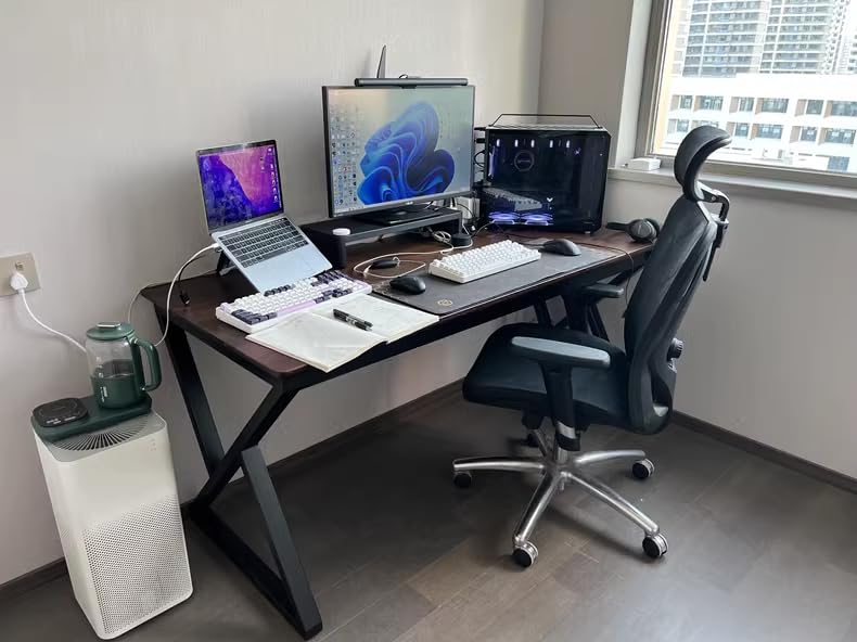 HEONITURE Desk Legs 28" Triangle Shape Table Legs Iron Bench Legs Dining Table Legs Industrial Dining Table, Rustic Decor Table Legs(28” Height 18” Wide, Set of 2)(B)