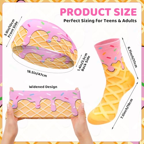 Ice Cream Sports Headband & Socks Set - Pink
