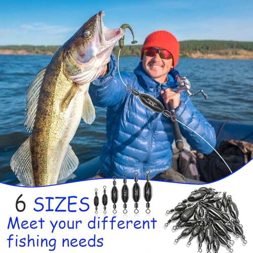 Brass Fishing Weights with Swivel - 1/32oz, 15pcs