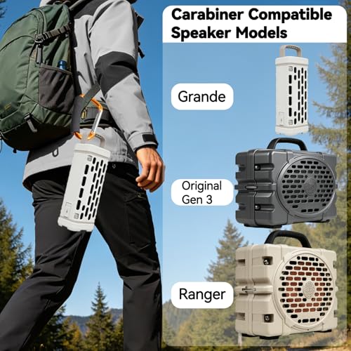 Aluminum Speaker Carabiner Hook for Outdoor Portable Speakers - Orange