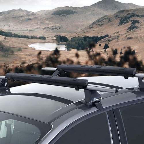 Universal Roof Rack Cross Pads with Organizer Pouch for Kayak & Surfboard