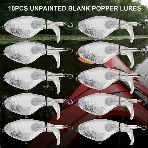Ghanneey 10Pcs Unpainted Fishing Lure Blanks 0.53oz/15g DIY Swimbaits Crankbaits Kit
