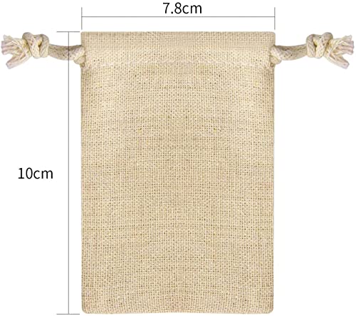 30-Pack Beige Cotton Drawstring Bags for Jewelry & Gifts - 3x3.7 Inch