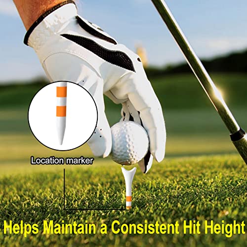 Plastic Golf Tees - 60 Pack, 2-3/4" Orange, Enhanced Durability