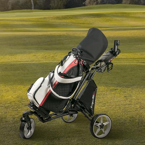 Lightweight Golf Push Cart with 360° Swivel Wheel - Lime