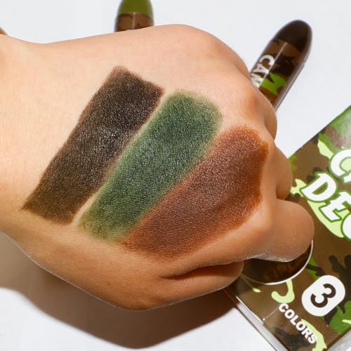 Camo Face Paint Stick - Green, Black & Brown for Outdoor Sports