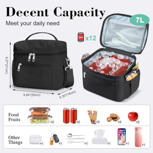 DALINDA Insulated Lunch Box Women Men Leak-Proof Cooler Bag