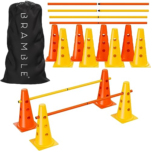Adjustable Speed Agility Training Hurdles Set - 12 Cones & 6 Poles