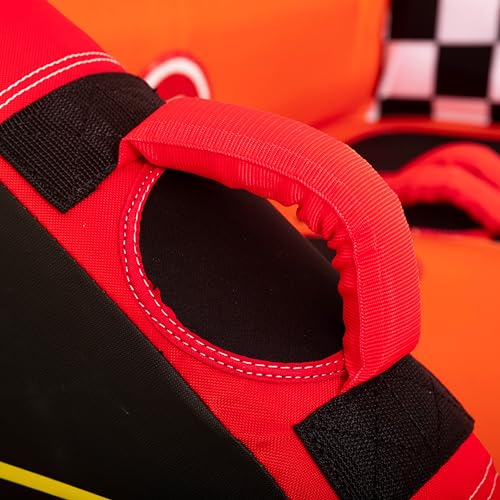2 Rider Inflatable Towable Tube - Heavy Duty Nylon, EVA Pads, Dual Tow Points