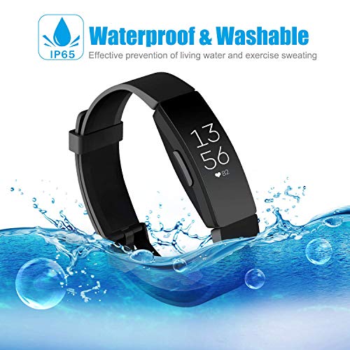 Soft TPU Wristbands for Fitbit Inspire 2 & HR - Black, Large