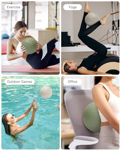 9-Inch Extra-Thick Pilates Ball - White Anti-Burst Stability Ball