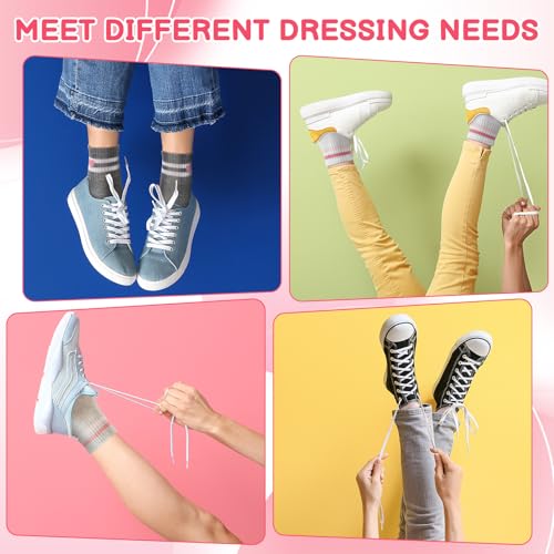 Jspupifip Girls Crew Athletic Socks for Ages 6-10 - Pink White Gray Dark Gray