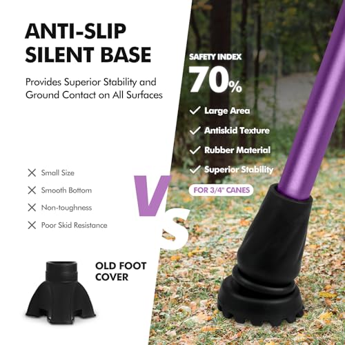 GPTCAMP Offset Folding Walking Cane for Men & Women - Purple, 31.5-36.4 in, 0.7 lb