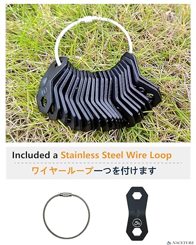 Double Hole Aluminum Tent Guyline Tensioners 20 Pack for Camping & Hiking