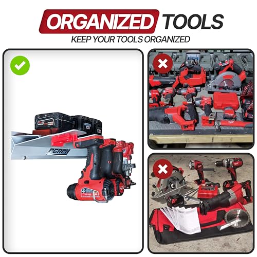 9 Pack Tool Holder for Milwaukee M18/18v Cordless Tools - Snap Fit Tool Organizer for Milwaukee Drill Holder, Under Shelf, Wall Mount w/Hardware for Easy Install.