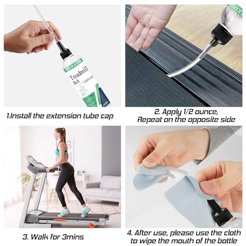 Silicone Treadmill Lubricant - 4 Oz Oil with Tubes & Cloths