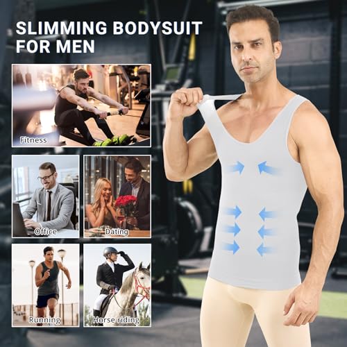 Mens Compression Tank Top - Gynecomastia Slim Shaper Undershirt