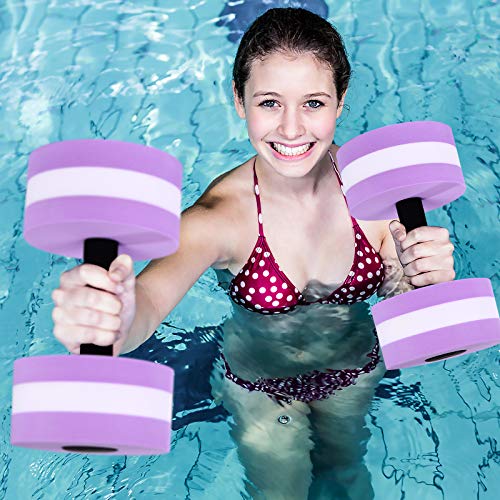 SEWACC Aquatic Dumbbells – Foam Water Weights for Pool Exercise (2 Pcs, Purple)