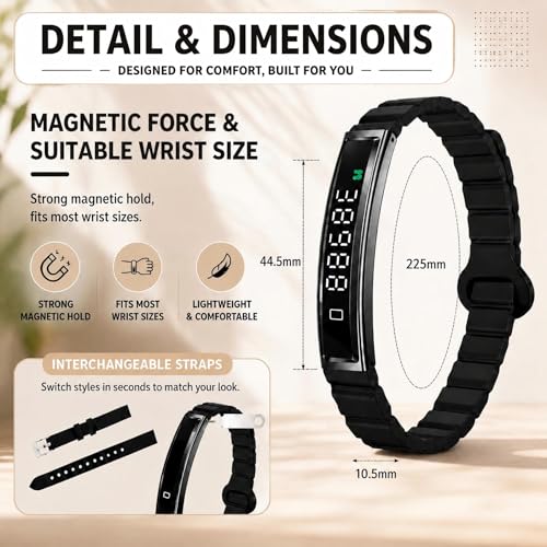 IP68 Waterproof Pedometer Bracelet - Accurate Step Counter, Black
