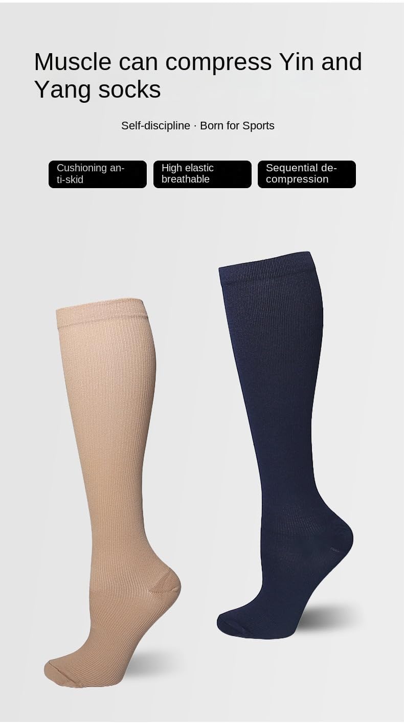 Roiii Compression Socks - 15-20 mmHg Circulation Support for Men & Women | 7 Pairs for Running & Hiking