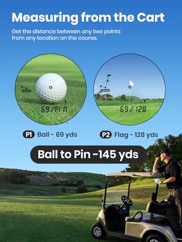 Golf Range Finder with Slope - 1300 Yards, 7X Magnification, Magnetic