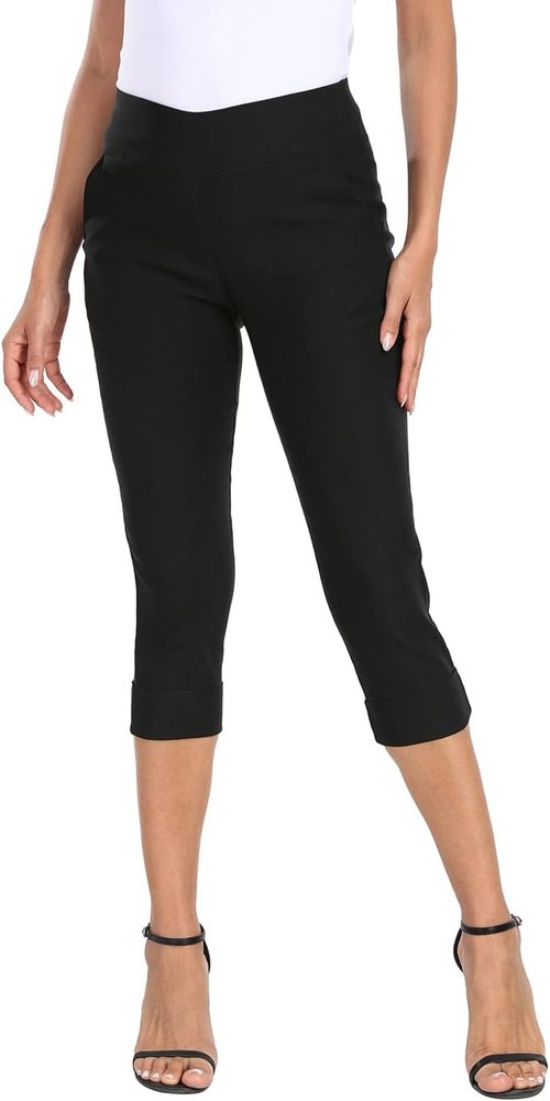HDE Capri Pants for Women - Stylish Cropped Dress Pants with Pockets | 19" Inseam