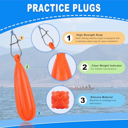 Fishing Practice Plugs - 5pcs Silicone Casting Weights for Kids