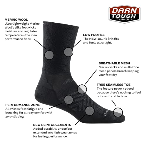 Darn Tough Vermont Men's Run Micro Crew 1035 — Large Black