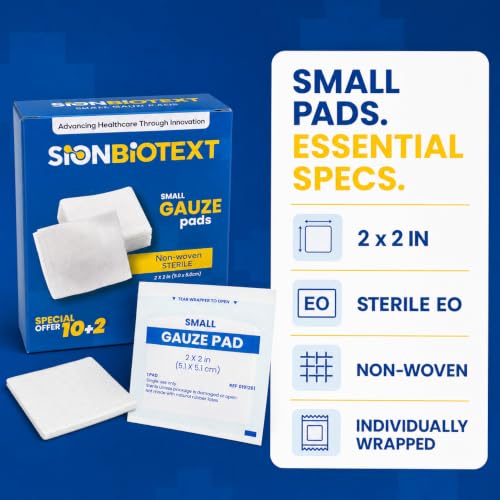 Sterile Non-Woven Gauze Pads, 2x2 Inch - 12 Count