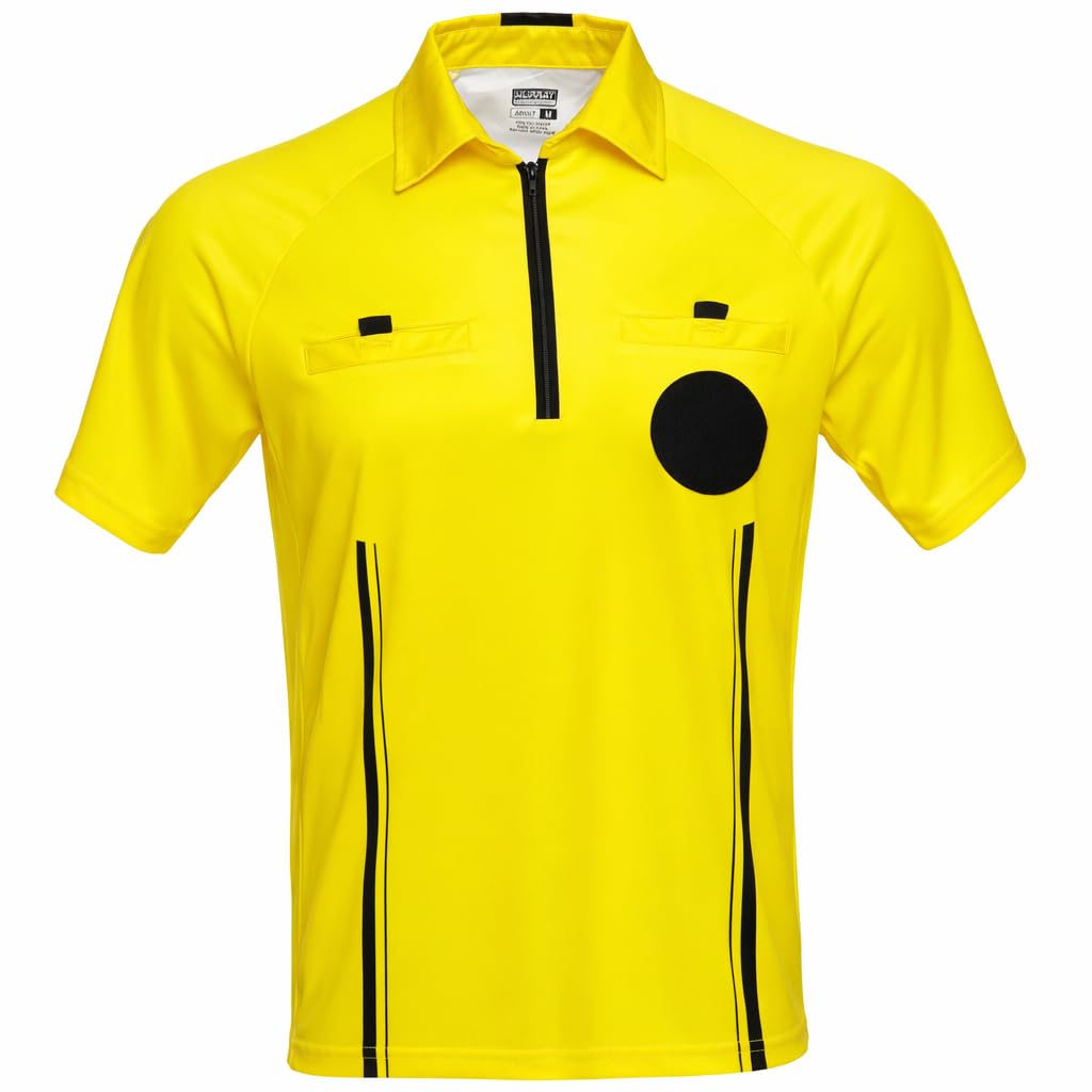Murray Sporting Goods Pro-Style Soccer Referee Jersey - Short Sleeve | Officials Short Sleeve Soccer Referee Shirt (Yellow, X-Large)