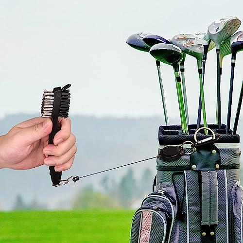Microfiber Golf Towels with Club Brush Set - 2 Pack, White