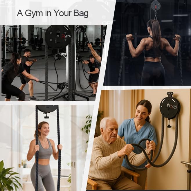 Endless Rope Trainer Pulley Cable System - Adjustable Resistance JG-PS07