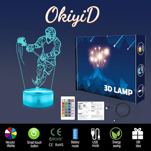 Lacrosse Night Light 3D Illusion Lamp with Remote Control - Lacrosse