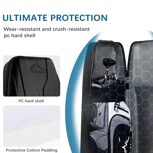 Hard Case Golf Travel Bag - Waterproof Club Protection - Obsidian Black