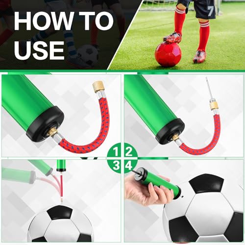 Reginary 10 Pack 8 Inch Manual Ball Pump Kit with Green Hollow Style Nozzles